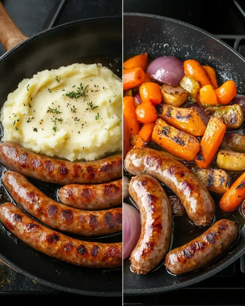How Does Gordon Ramsay Cook Sausages? 3 Shocking Secrets Revealed! 5 sausages cooking in an oven and a frying pan