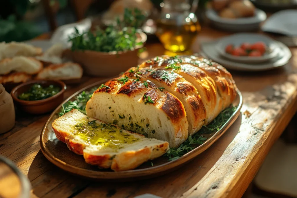Is Artisan Italian Bread Just White Bread? 5 hoodigitals 41681 A dinner table scene featuring a sliced loaf bac1c15f 434c 40f2 b282 e0597fd6eb6a Is Artisan Italian Bread Just White Bread?
