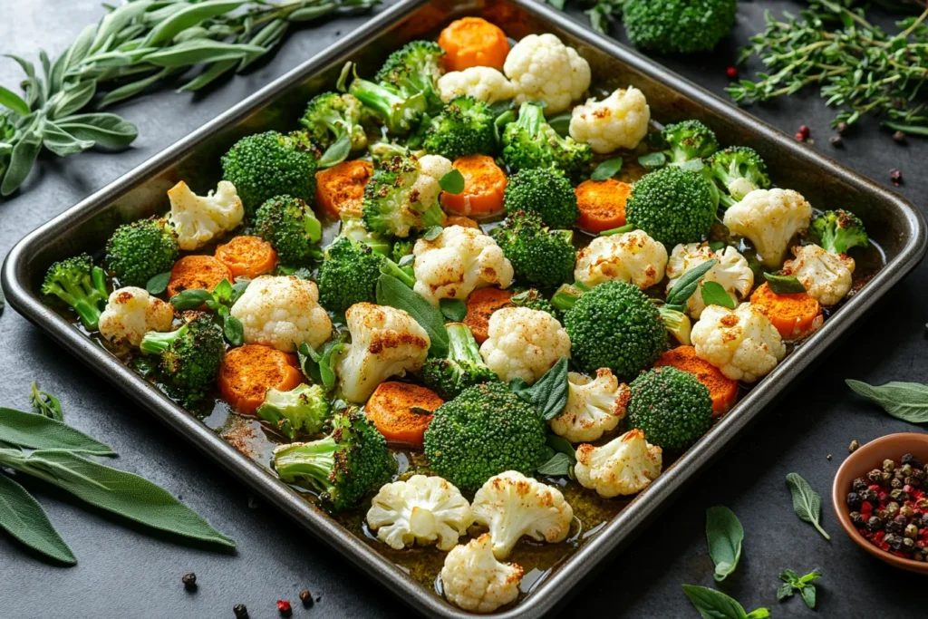 What Is the Healthiest Way to Eat Broccoli and Cauliflower? 5 Roasted broccoli and cauliflower on a tray