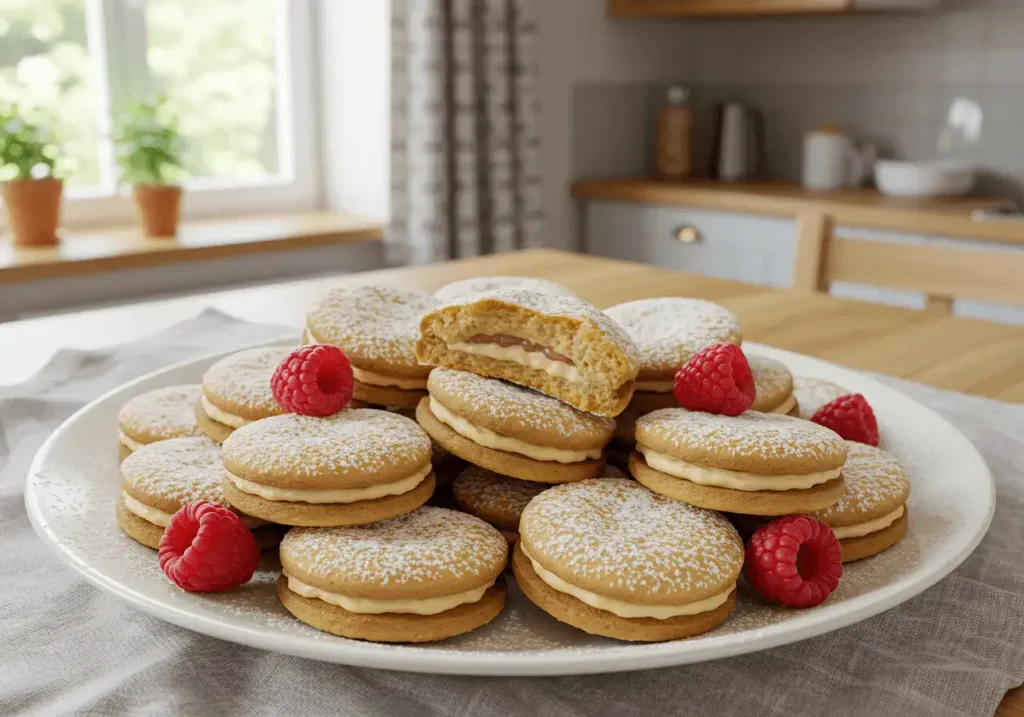 Do Cheesecake Cookies Need to Be Refrigerated? Expert Tips and Storage Solutions 4 Cheesecake cookies served with fresh raspberries and powdered sugar.