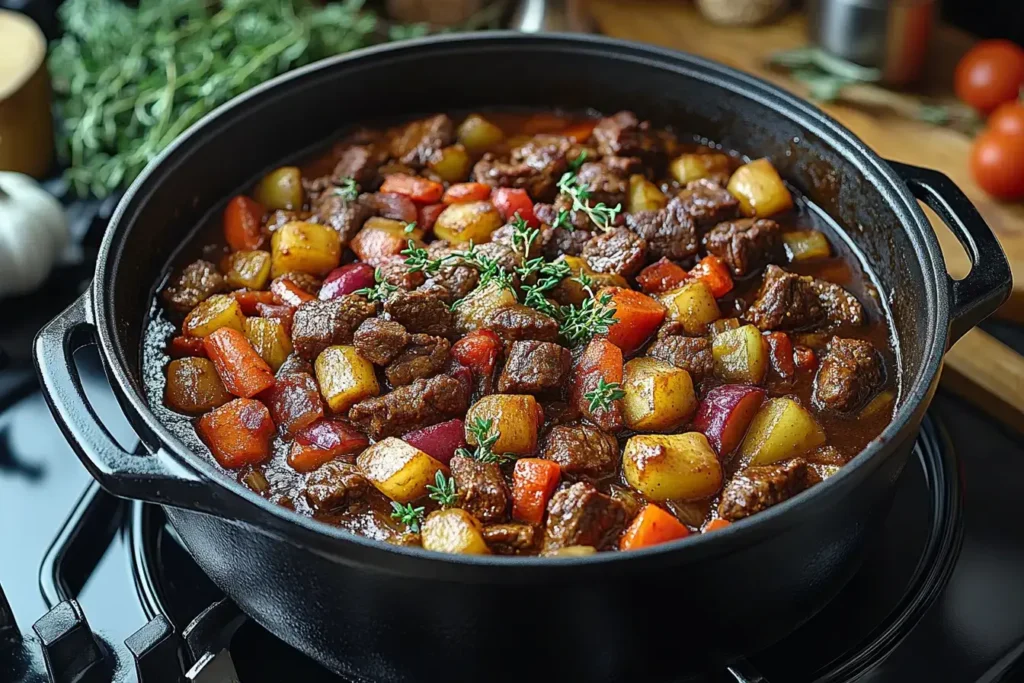 The Ultimate Guide to Old-Fashioned Vegetable Beef Soup Recipe 9 Spoon scooping vegetable beef soup with tender beef and vegetables