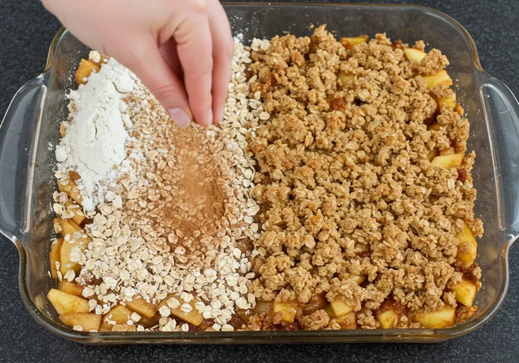 Why Is My Apple Crisp Not Crispy? 5 Raw and Baked Apple Crisp Toppings Side by Side 1 Why Is My Apple Crisp Not Crispy?