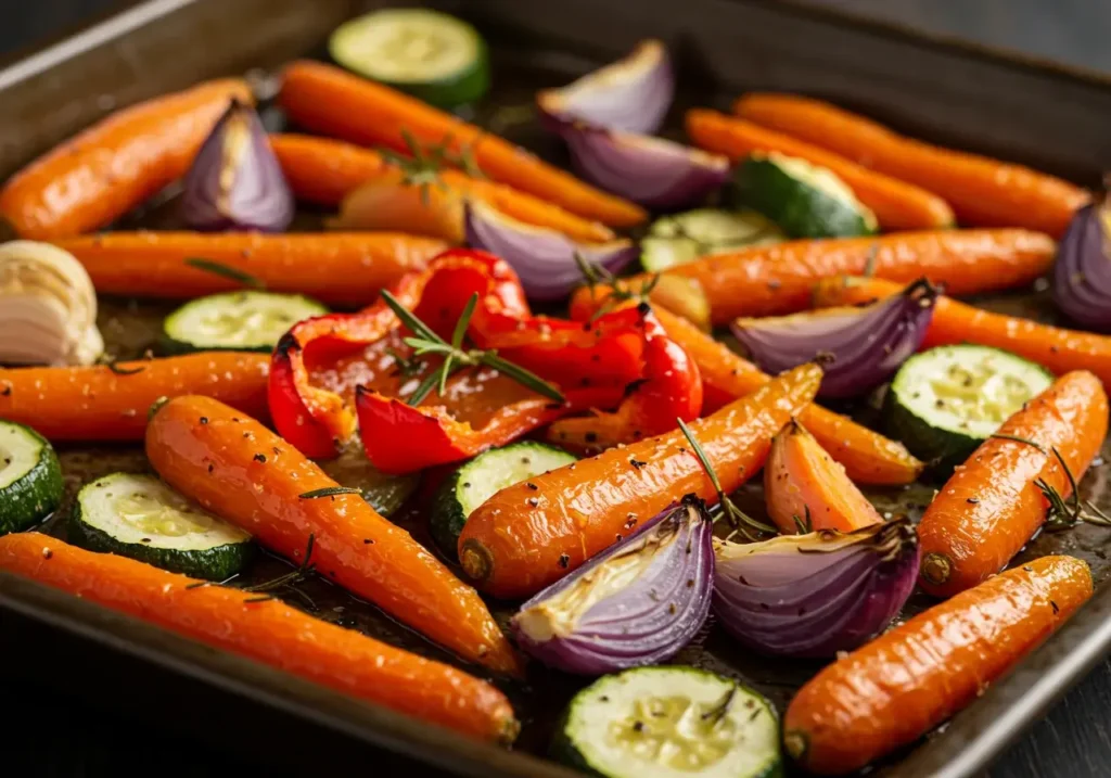 What Gives Vegetable Soup That Depth of Flavor? Expert Tips 9 Roasted vegetables on a tray for soup preparation