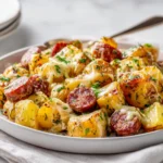 Cheesy Ranch Potatoes with Smoked Sausage 5 Cheesy Ranch Potatoes and Smoked Sausage featured