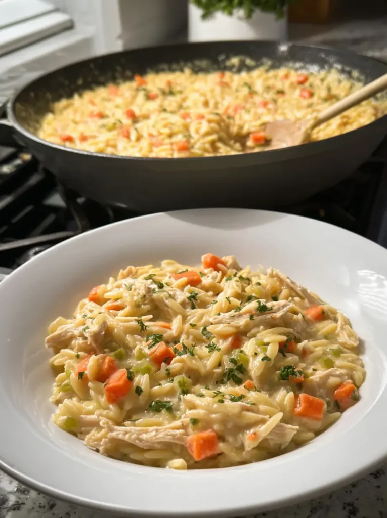 Creamy Chicken pot Pie Orzo 4 Creamy Chicken pot Pie Orzo Article
