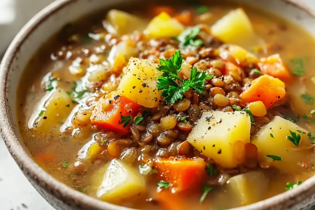 Lentil and Potato Soup featured