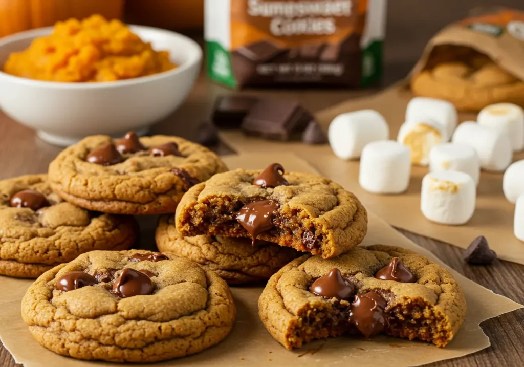 Pumpkin S’mores Cookies featured
