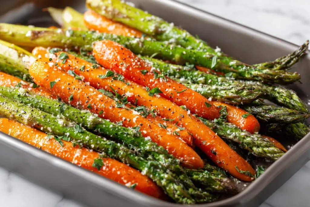 Roasted Asparagus & Carrots featured