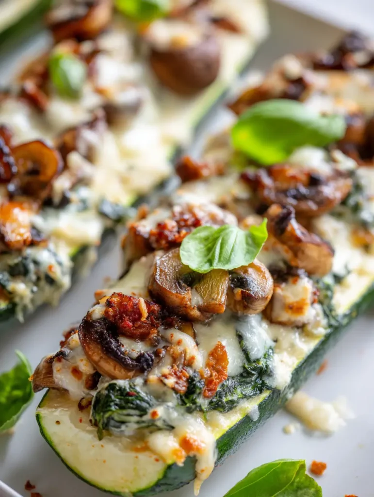 Spinach Mushroom Ricotta Zucchini Boats 4 Spinach Mushroom Ricotta Zucchini Boats Article