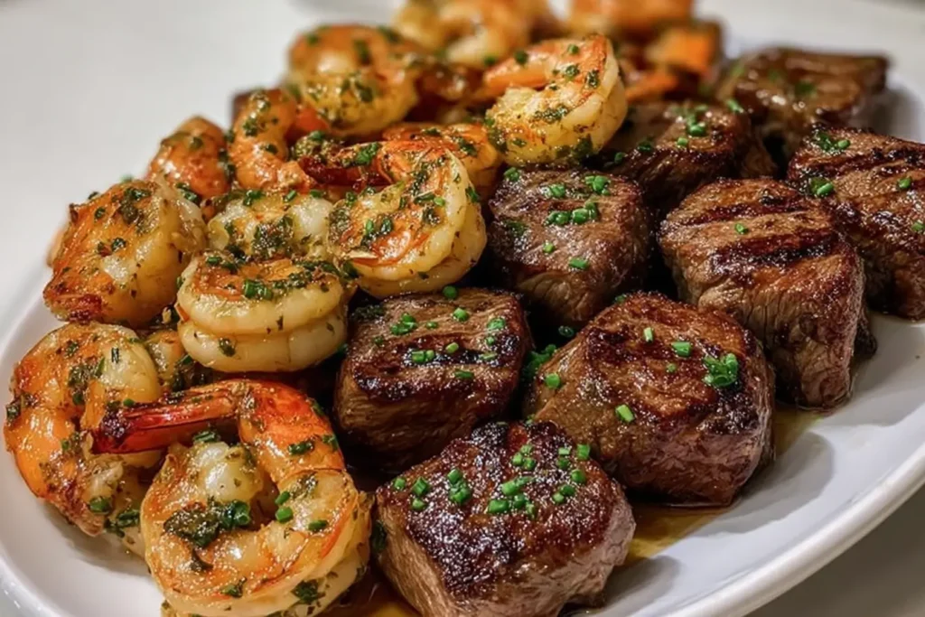 Surf And Turf Steak And Shrimp featured