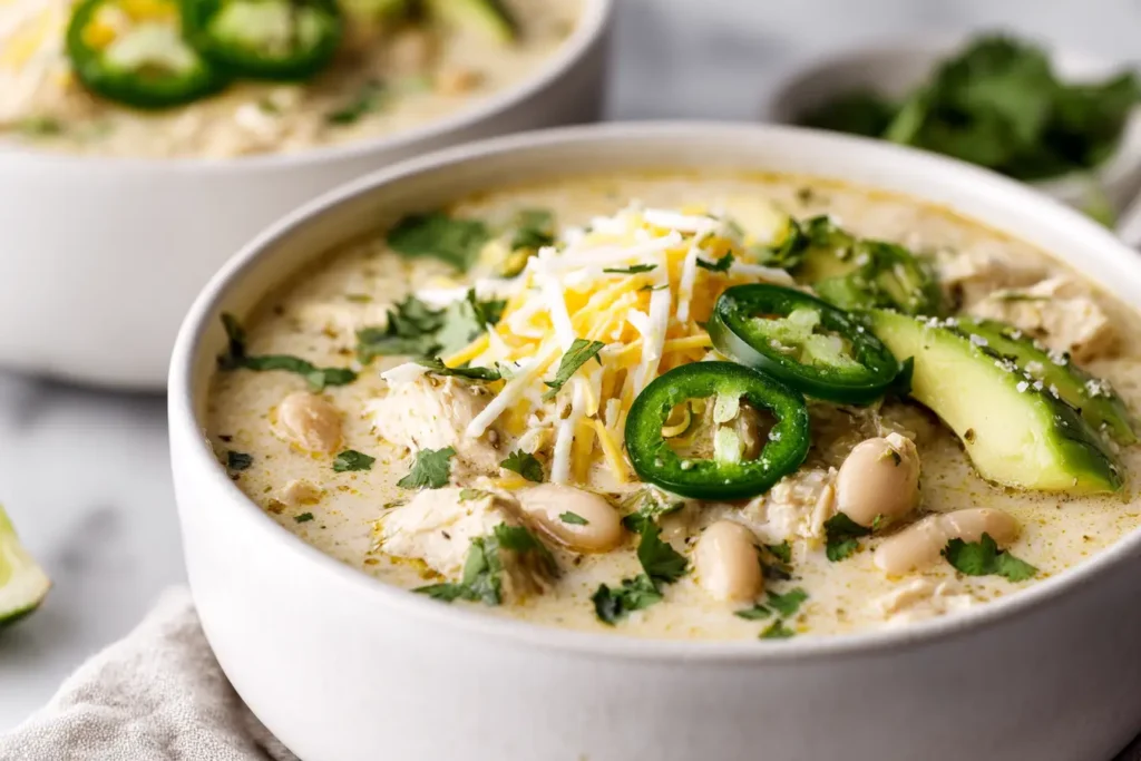 creamy white chicken chili featured