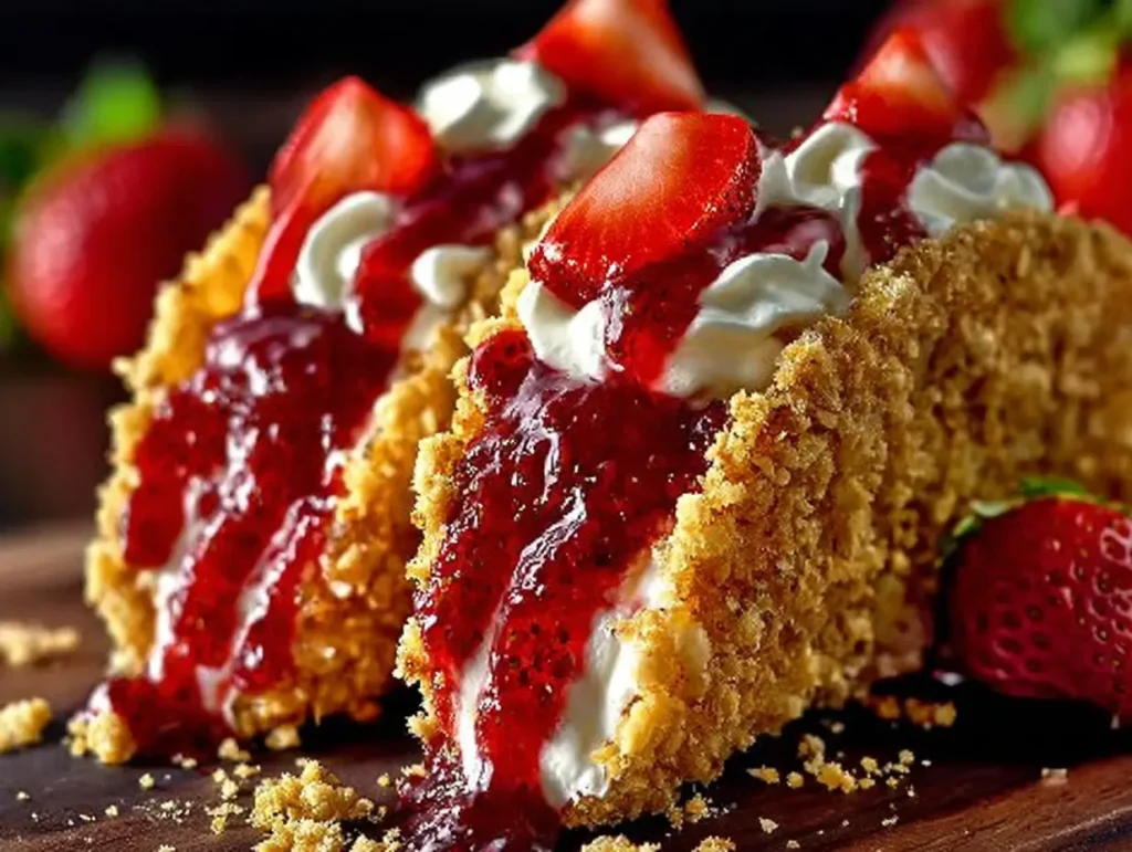 strawberry crunch cheesecake tacos