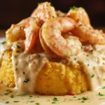 Garlic Shrimp Mofongo - The Camarones al Ajillo Mofongo Recipe Everyone Loves 5 Garlic Shrimp Mofongo topped with a creamy garlic sauce, juicy shrimp, and cilantro, a classic Puerto Rican mofongo recipe made with mashed plantains.