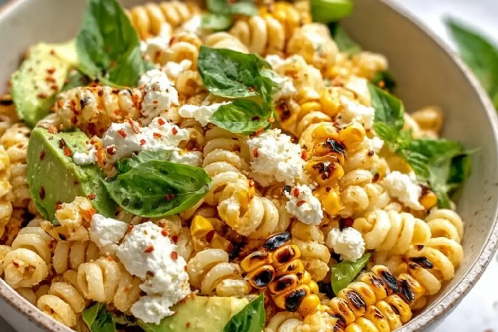 Healthy Street Corn Pasta Salad featured