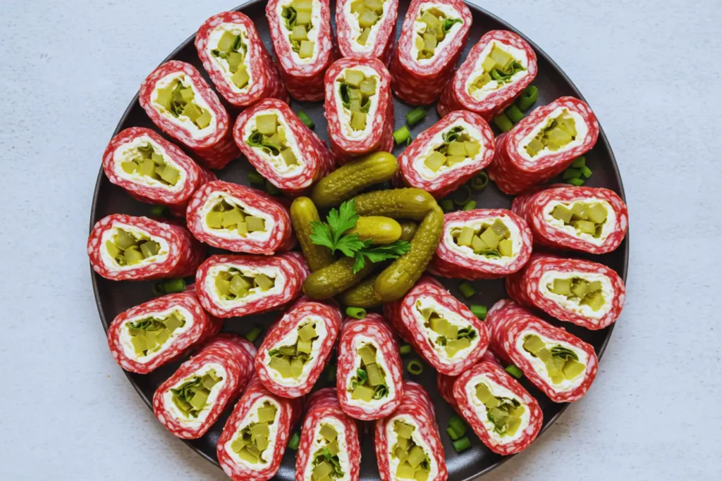 Keto Salami Roll ups Featured