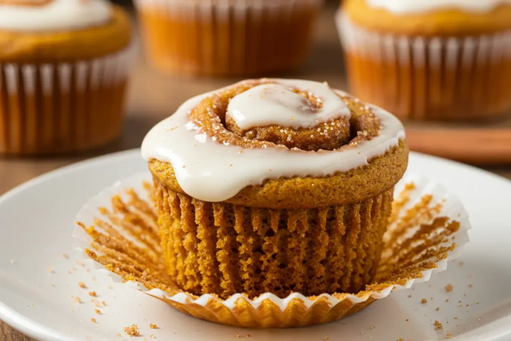 Pumpkin Cinnamon Roll Muffins Featured