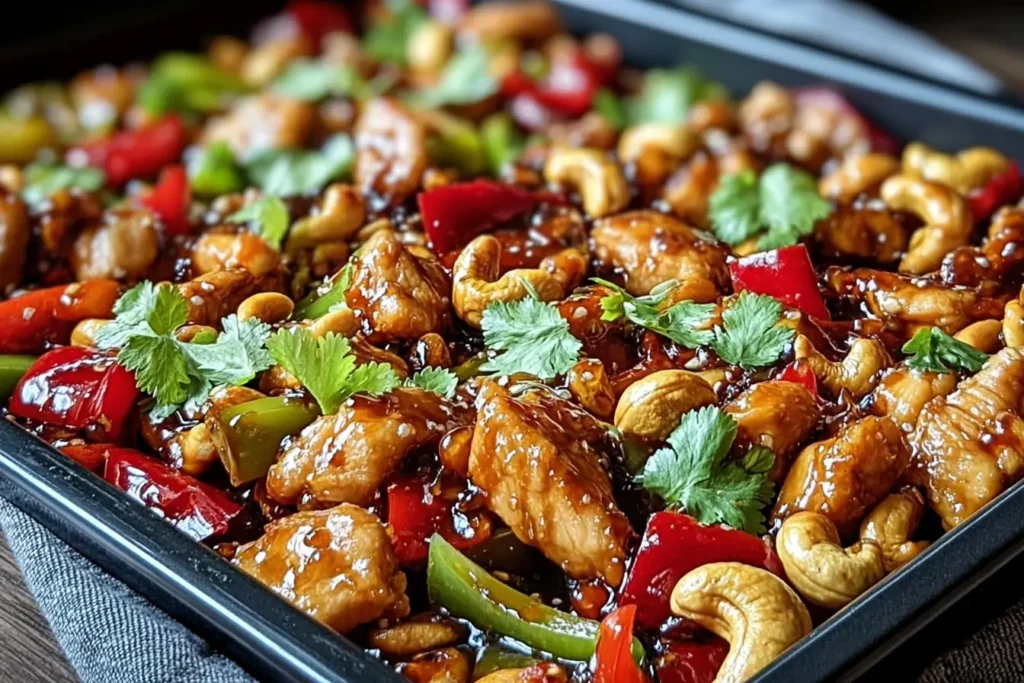 Sheet Pan Cashew Chicken Featured