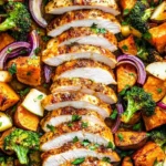 Sheet Pan Chicken and Sweet Potatoes Featured