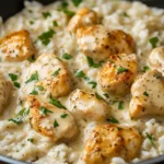 Creamy Herb Chicken & Basmati Rice 5 Skillet of creamy herb chicken with basmati rice, tender seared pieces in a rich herb sauce, easy one pan weeknight dinner