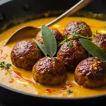 Pumpkin Sage Meatballs 5 Ground turkey recipes pumpkin sage meatballs seared in a skillet and simmered in creamy pumpkin sauce with thyme and sage for cozy fall comfort food.