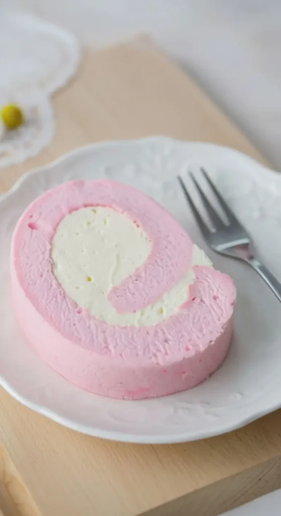 Japanese Cotton Candy Swiss Cake Roll 4 Fluffy Japanese Cotton Candy Swiss Cake Roll, smooth sponge and tight cream spiral, dessert styling