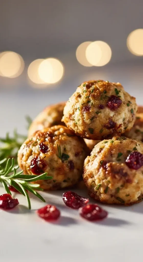 Festive Cranberry Turkey Stuffing Balls