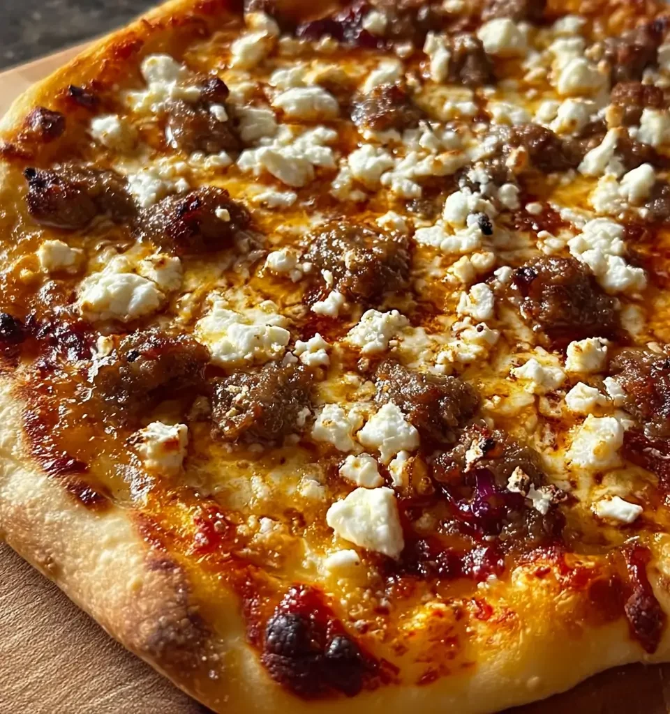 Hot Sausage Feta Honey Pizza S featured e1762694868725 Hot Sausage Feta Honey Pizza: A Sweet and Spicy Masterpiece
