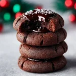 Delicious Chocolate Thumbprint Cookies with chocolate filling on a plate