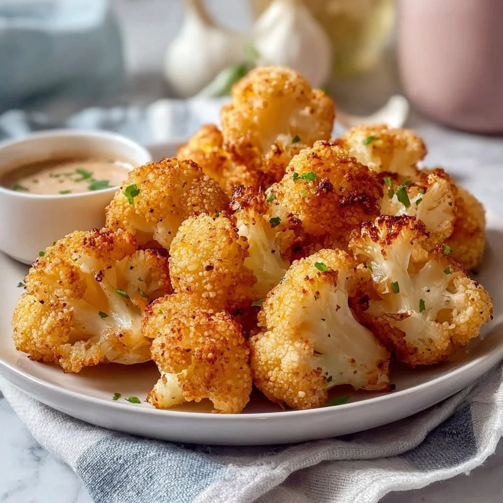 Delicious crispy cauliflower served as a healthy snack or side dish