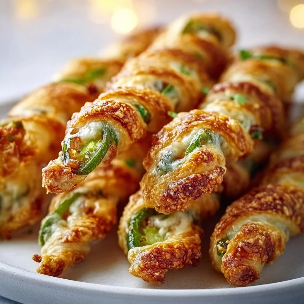 Delicious jalapeno popper twists on a platter ready for game day