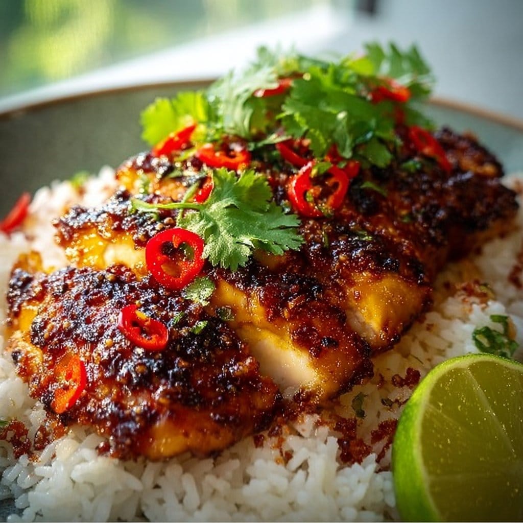 Spicy Maple Chicken & Coconut Rice