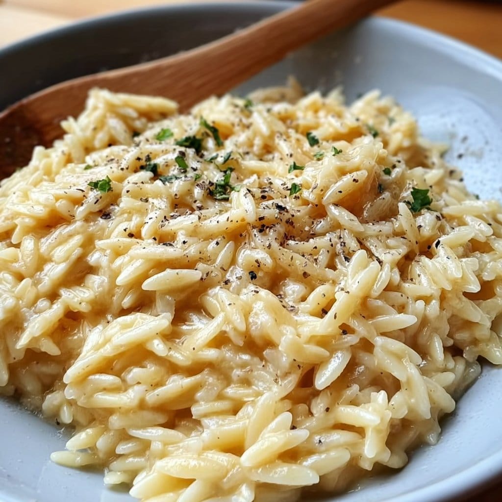 Creamy Roasted Garlic Parmesan Orzo