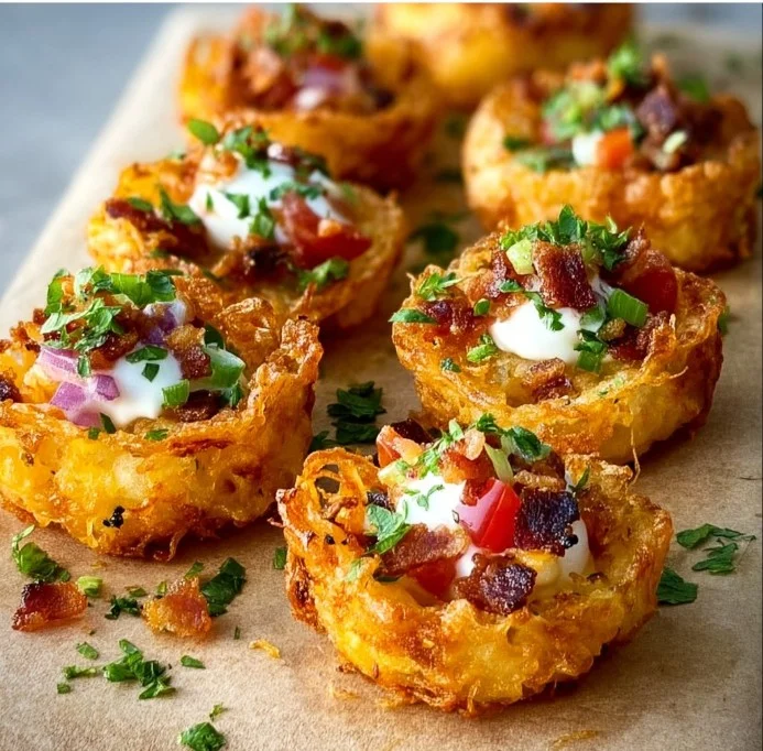 Delicious loaded tater tots appetizers topped with cheese and savory toppings