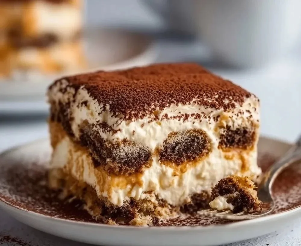 Delicious Millionaire's Tiramisu dessert with layers of coffee-soaked cake and creamy filling
