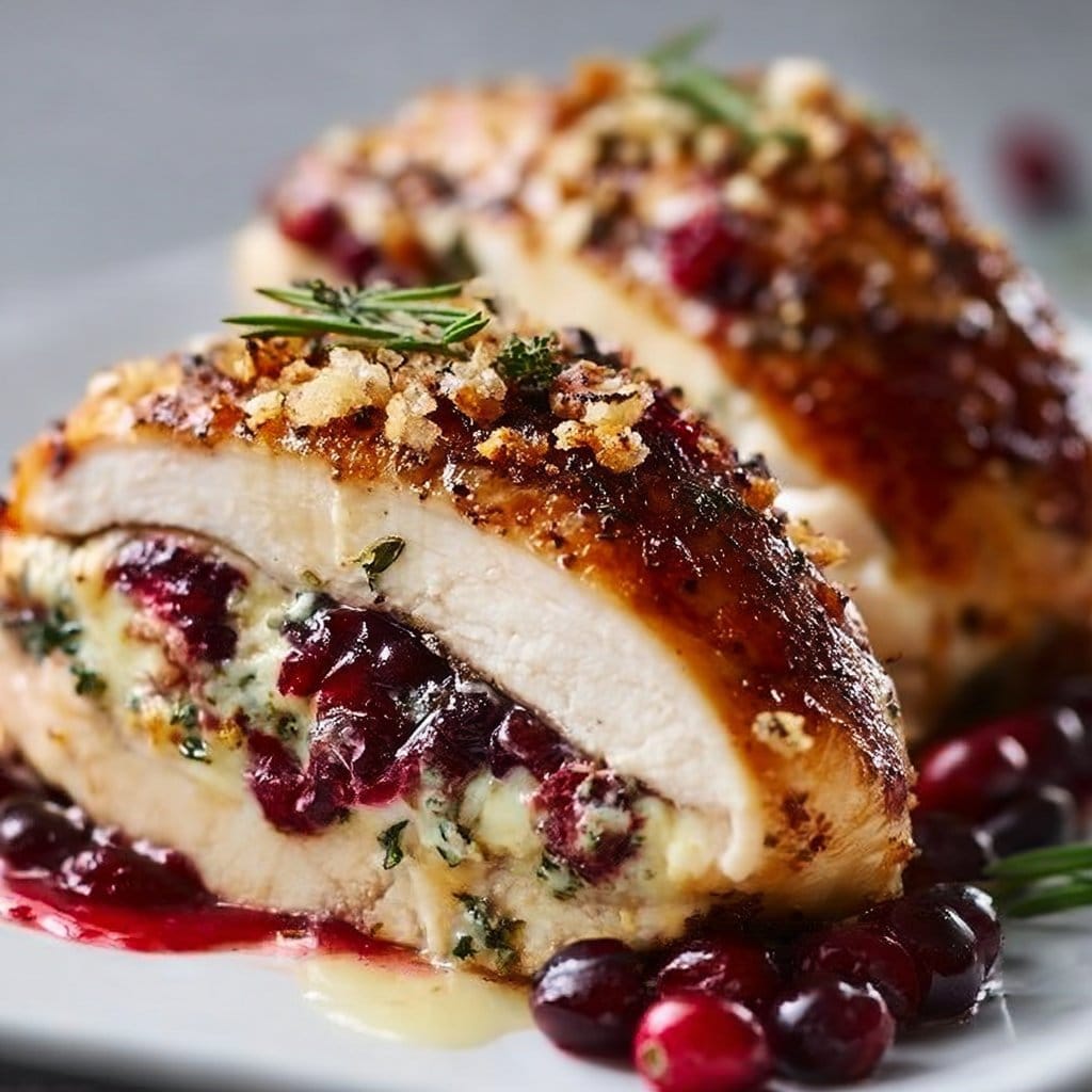 Impressive Cranberry Brie Stuffed Chicken