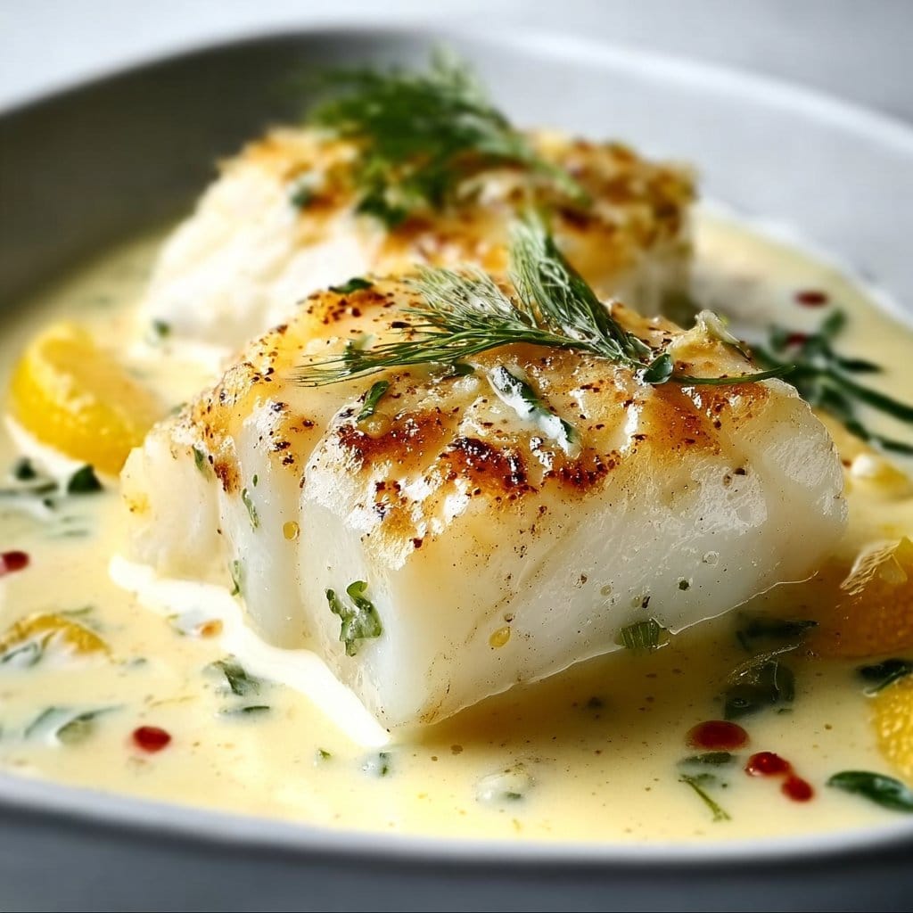 Baked Cod in Coconut Lemon Cream Sauce for Busy Weeknights