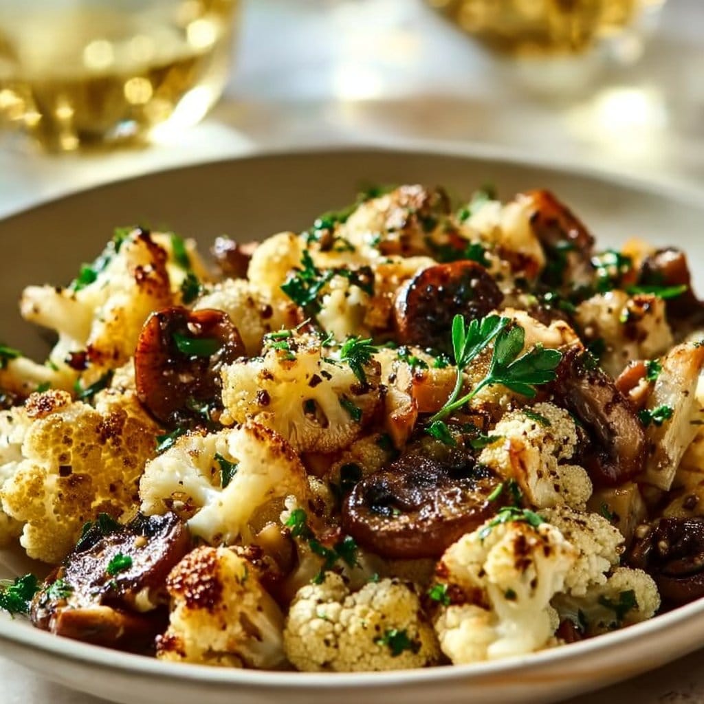 Garlic Cauliflower Mushroom Skillet 4 Garlic Cauliflower Mushroom Skillet