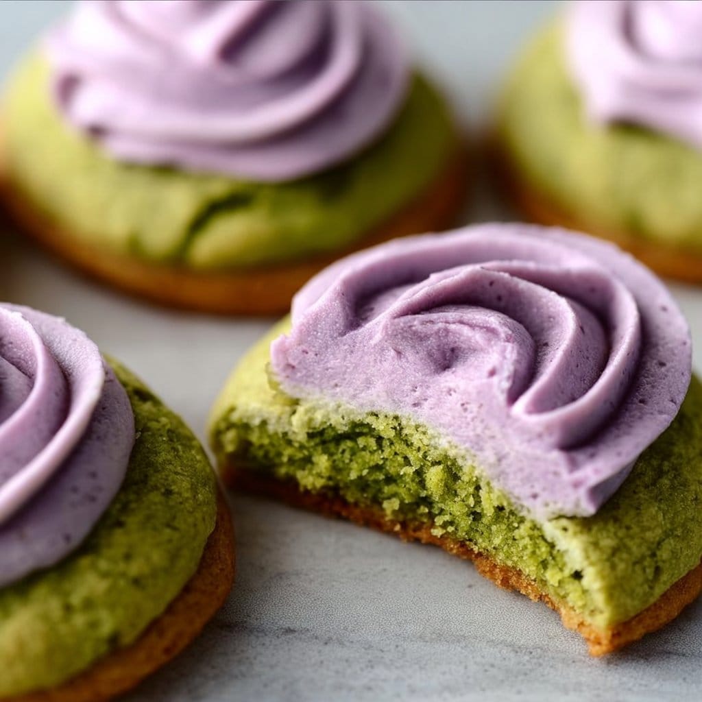 Matcha Sugar Cookies with Lavender Frosting 4 Matcha Sugar Cookies with Lavender Frosting