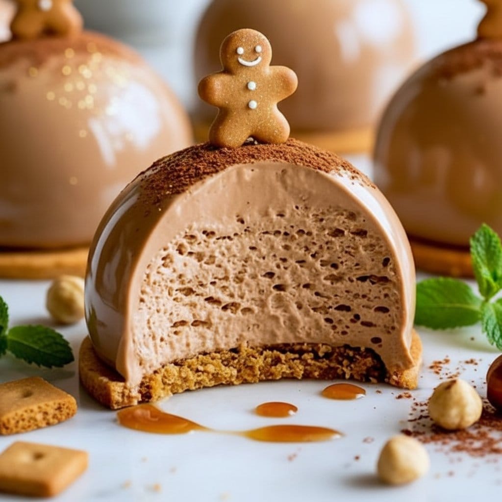 Gingerbread Latte Mousse Domes