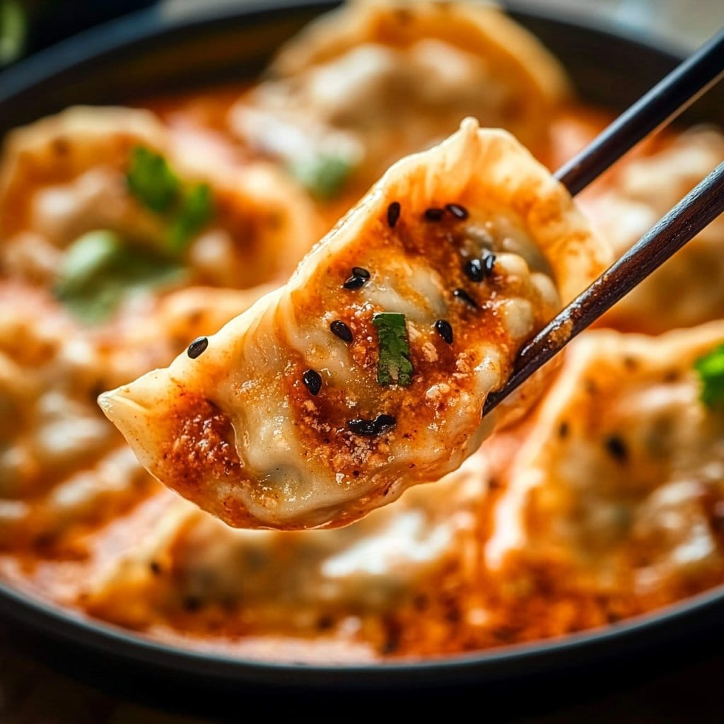 Viral Baked Dumplings with Red Curry Sauce 4 Viral Baked Dumplings with Red Curry Sauce