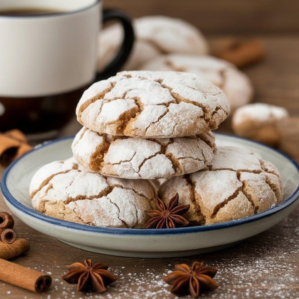 Cinnamon Coffee Crinkles 4 Cinnamon Coffee Crinkles
