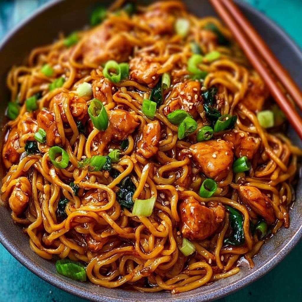 Sticky Garlic Chicken Noodles 4 Sticky Garlic Chicken Noodles