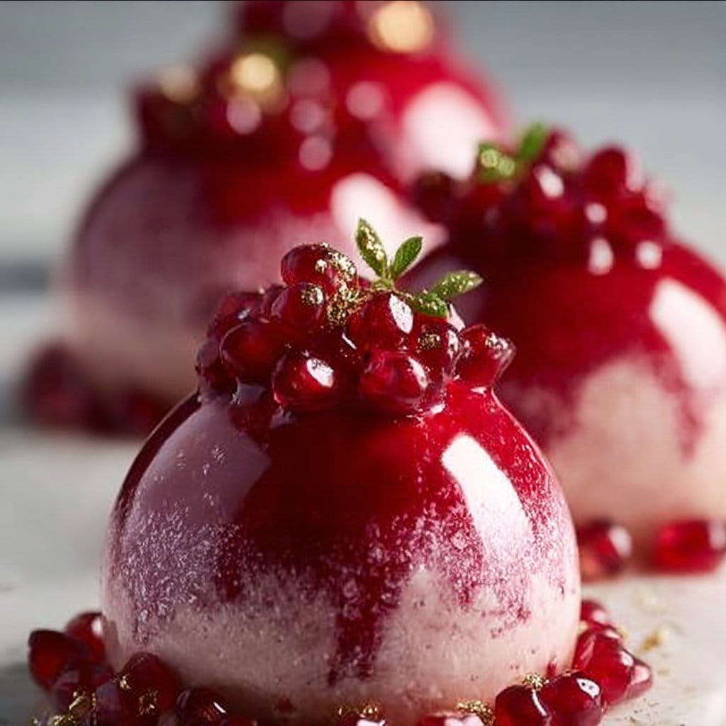 Glossy Pomegranate Mousse Domes