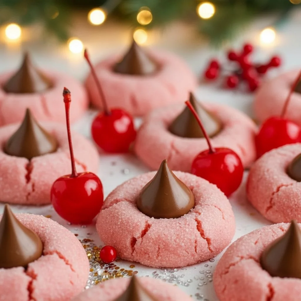 Easy cherry blossom cookies decorated with pink frosting and edible flowers
