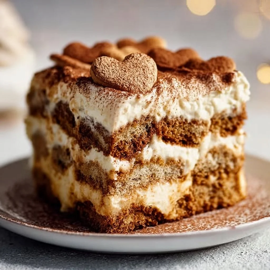 Delicious Gingerbread Tiramisu dessert served in a festive setting