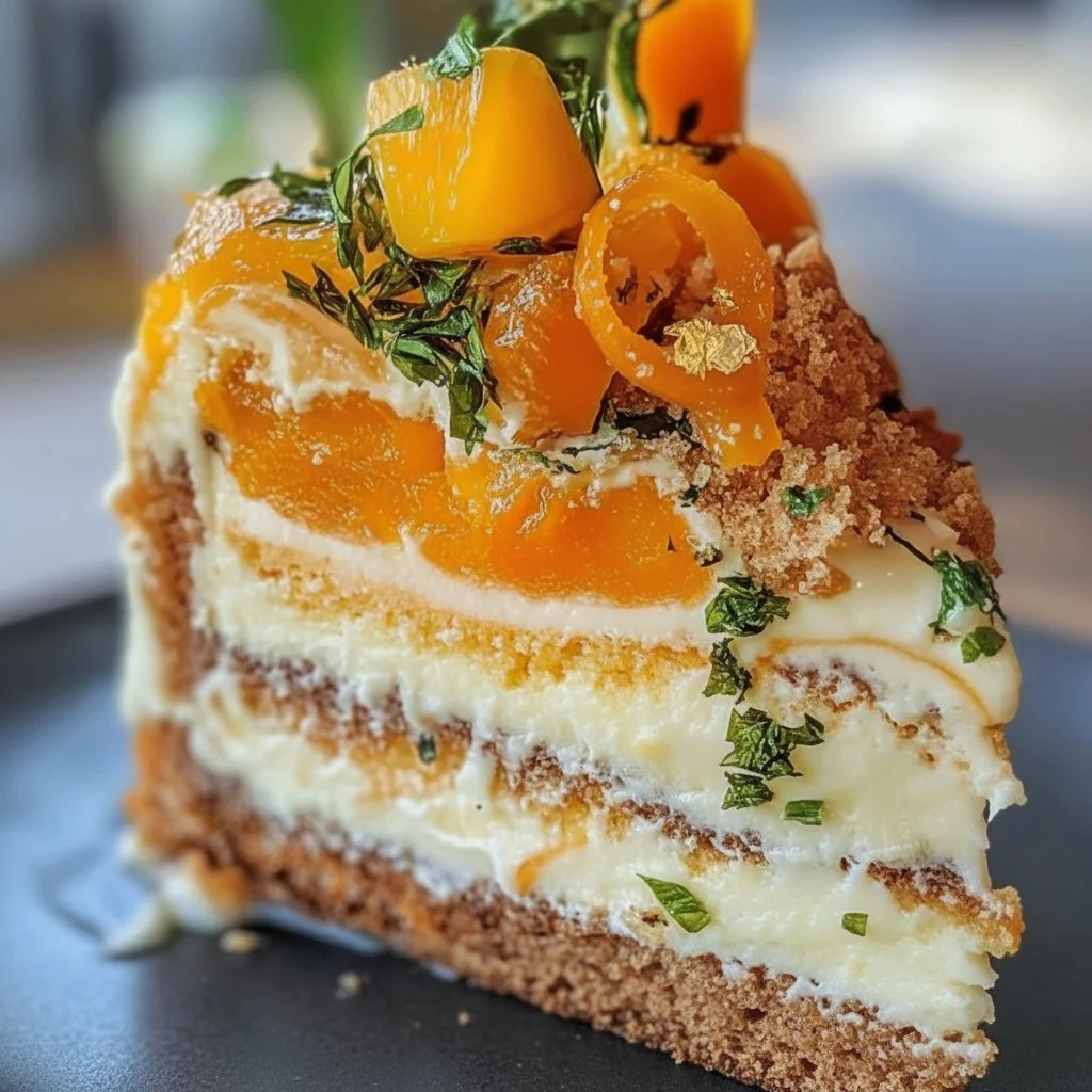 Slice of Hawaiian Carrot Pineapple Cake topped with cream cheese frosting