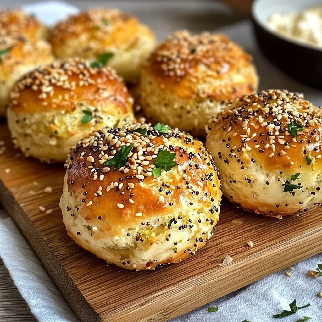 High-Protein Bagel Bites 3 Delicious high-protein bagel bites served on a wooden platter.
