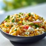 Delicious Mexican Street Corn Pasta Salad with vibrant toppings
