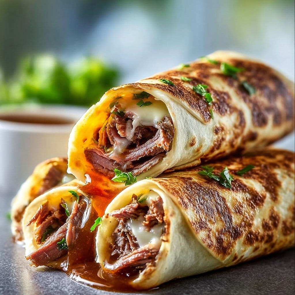 French Dip Tortilla Roll Ups