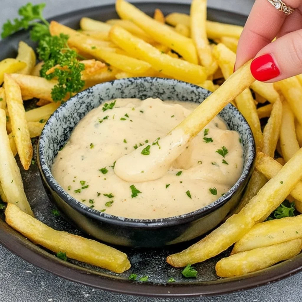 Homemade aioli sauce served with fresh vegetables and seafood.